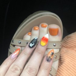 Galaxy Nails - Acrylic set and pedicure by Helen