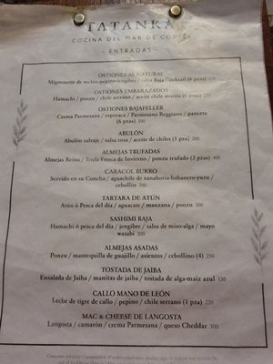 Menu photo 4 Tatanka La Paz, BCS Menu photo 4 Tatanka La Paz, BCS