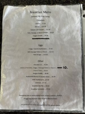 Menu photo 3 Canyon Cafe Dolan Springs, AZ