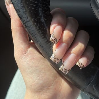 Attractive Nails - Acrylic nails with leopard print design - Nail Salons Near Me - Azusa, California