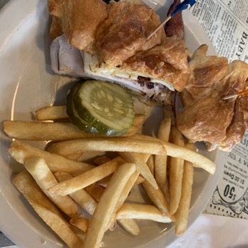 Laurel Deli and Desserts - Turkey croissant with avocado and fries - Delis Near Me - Fort Bragg, California
