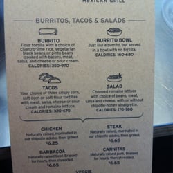 Half of the menu