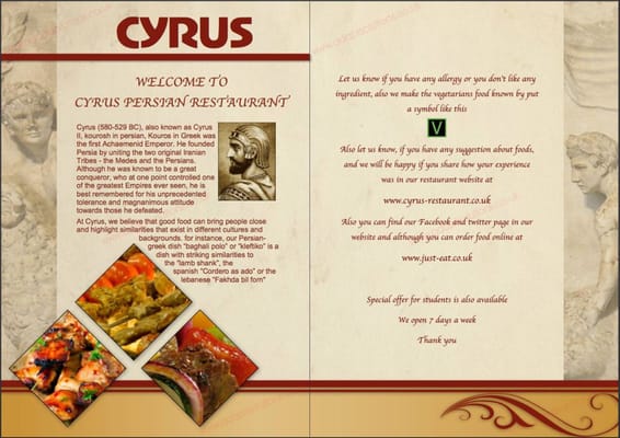 Menu photo 4 Cyrus Persian Restaurant Bradford, XWY Menu photo 4 Cyrus Persian Restaurant Bradford, XWY