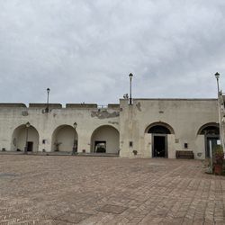 Castel Sant'Elmo - Widen open space on the top of the fort, multiple stairways lead up to the battlements