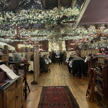 The Angus Barn - Christmas decoration inside dining room. - Steakhouses Near Me - Raleigh, North Carolina The Angus Barn - Christmas decoration inside dining room. - Steakhouses Near Me - Raleigh, North Carolina