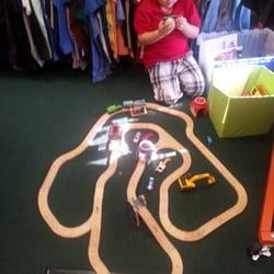 Sri Monogramming & Screen Printing - Matthew having fun with the racetrack.  He built it!!!