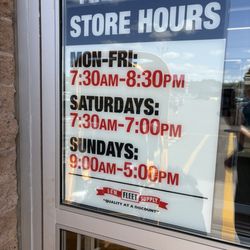 L&M Fleet Supply - Hours on the door