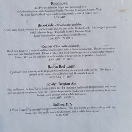 a menu for the roslyn brewing company a menu for the roslyn brewing company