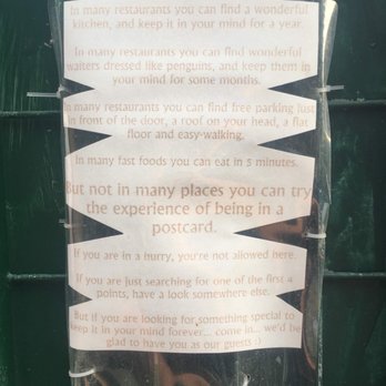 Ristorante La Torre - This sign, hanging outside the restaurant, summed up our experience perfectly! - Italian Near Me - Vernazza, SP