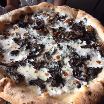 Brick Fire Tavern - Mushroom pizza with half sausage - Pizza Near Me - Honolulu, Hawaii