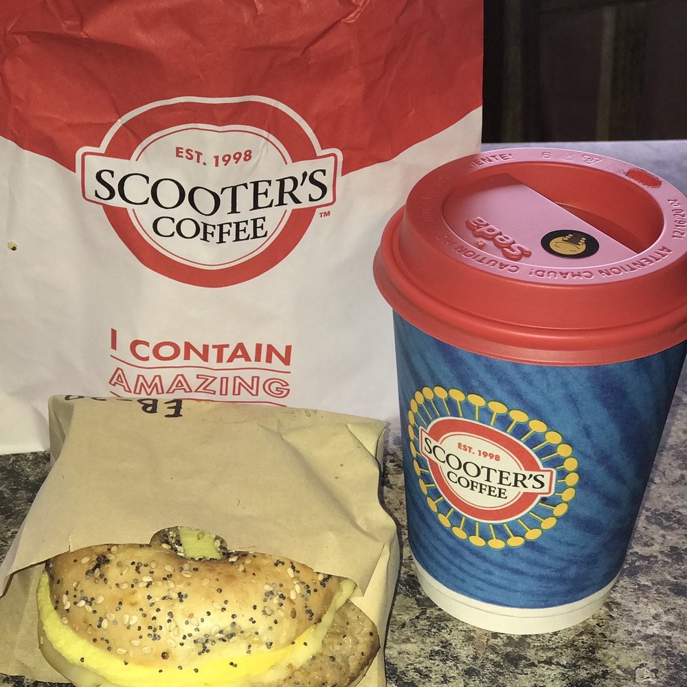 Scooter's Coffee - Everything bagel sandwich and chai latte.... yummm - Coffee & Tea Near Me - Lee's Summit, Missouri