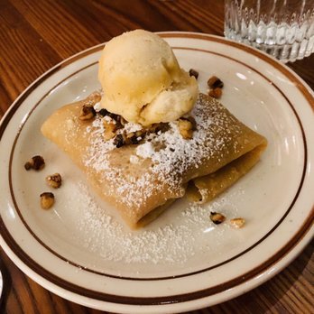 Rita - Crespelle with apples, spiced rum and butternut squash ice-cream - Italian Near Me - Verdun, Quebec Rita - Crespelle with apples, spiced rum and butternut squash ice-cream - Italian Near Me - Verdun, Quebec