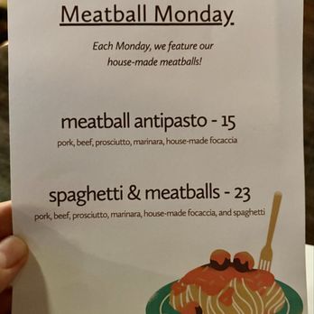 Coperta - Meatball Monday menu (if you are a meatball fan, go here on Monday!!) - Italian Near Me - Denver, Colorado