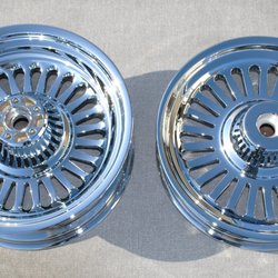 Impress Plating & Polishing - Harley-Davidson Softail Fatboy Custom Cut Wind Shredder Chrome wheel Set