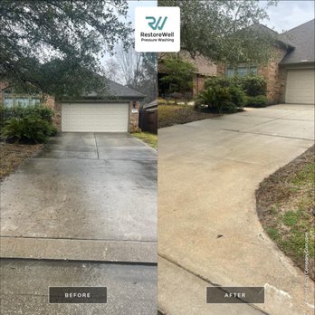 RestoreWell - Before and after driveway cleaning - Window Washing Near Me - Plano, Texas RestoreWell - Before and after driveway cleaning - Window Washing Near Me - Plano, Texas