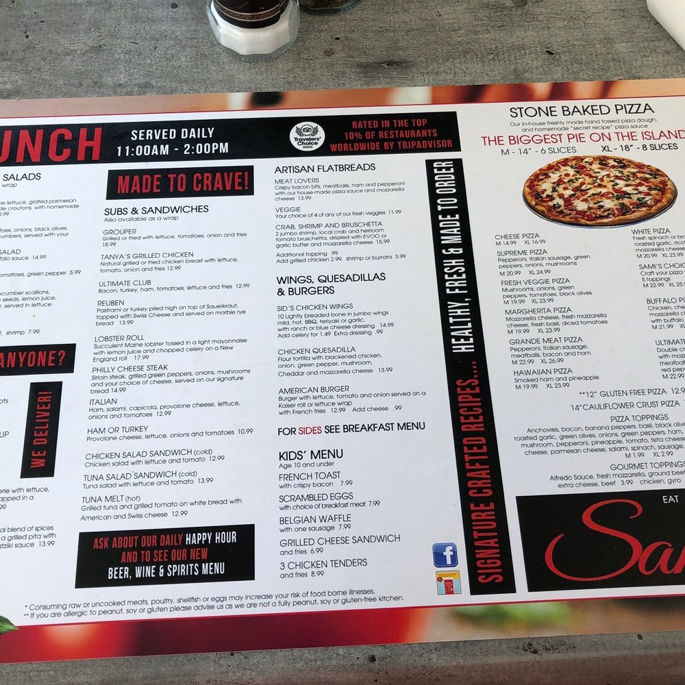 Sami's Marco Island - Lunch menu - Pizza Near Me - Marco Island, Florida Sami's Marco Island - Lunch menu - Pizza Near Me - Marco Island, Florida