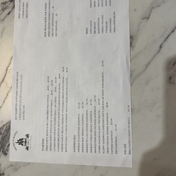 Smoke N Bones BBQ - a menu on a marble table - Barbeque Near Me - Saint Louis, Missouri