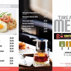 Pho South Saigon - Takeaway menu from pho Southsaigon