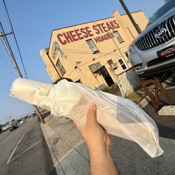 Leo's Steak Shop - My 18" Large Cheese Steak Wit American, Whiz, Fried Onions & Mushrooms