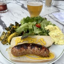 North Star - Sausage and bun and assembled platter from the offering