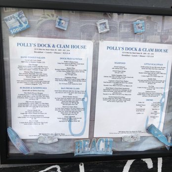 Polly's Dock Clam House - Menu Summer 2018 - - Seafood Near Me - Beach Haven, New Jersey Polly's Dock Clam House - Menu Summer 2018 - - Seafood Near Me - Beach Haven, New Jersey