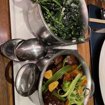 Gordon Ramsay Steak - Sautéed spinach and soy glazed shiitakes - Steakhouses Near Me - North Kansas City, Missouri Gordon Ramsay Steak - Sautéed spinach and soy glazed shiitakes - Steakhouses Near Me - North Kansas City, Missouri