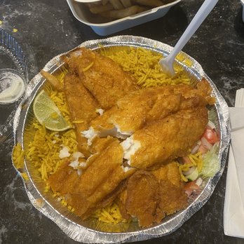 Halal-N-Out - 2 Pcs Fish Over Rice - Halal Near Me - Elmont, New York