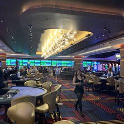 Circa Bar - Long view of sports book.