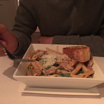 Indigo Moon - Penne pasta w/ chicken apple sausage in cream marsala sauce - New American Near Me - Cambria, California