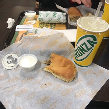 Runza - Cheese Runza Sandwich with a side of ranch dressing in Loveland! - Burgers Near Me - Loveland, Colorado Runza - Cheese Runza Sandwich with a side of ranch dressing in Loveland! - Burgers Near Me - Loveland, Colorado