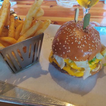 Ballast Point - Burger with fries - Brewpubs Near Me - Anaheim, California Ballast Point - Burger with fries - Brewpubs Near Me - Anaheim, California