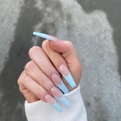 Le Reve Nails - Blue French Tip Acrylics!