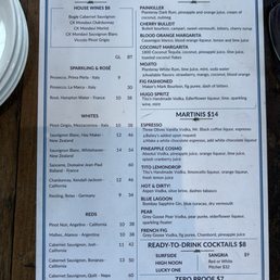 Wine list Wine list