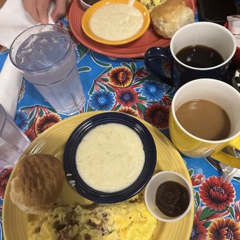 The Flying Biscuit Cafe - Piedmont omelete (bottom) and southern scramble (top) - Breakfast & Brunch Near Me - Greenville, South Carolina