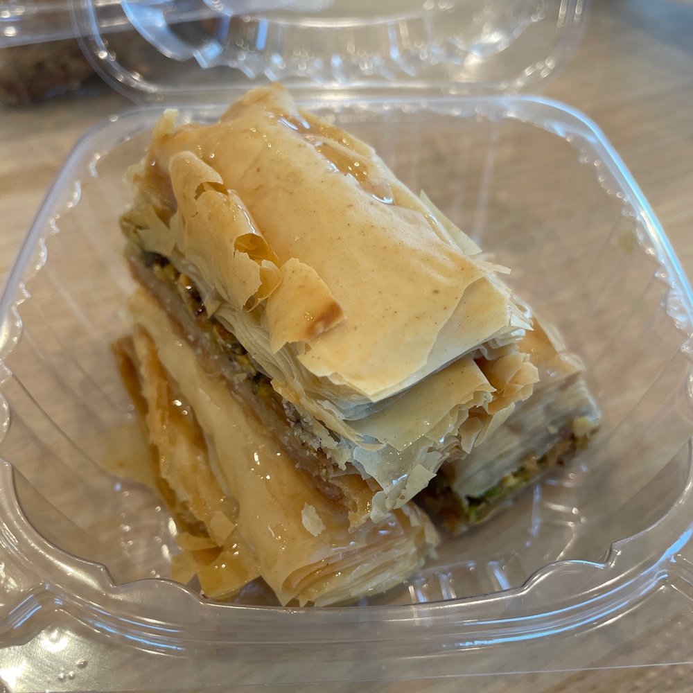 Shwarmas - Pistachio Baklava! Haven't tasted it yet, but it looks delicious! They have walnut baklava as well - Lebanese Near Me - Lake Charles, Louisiana Shwarmas - Pistachio Baklava! Haven't tasted it yet, but it looks delicious! They have walnut baklava as well - Lebanese Near Me - Lake Charles, Louisiana