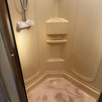 Surface Touch Repairs - R.V. Shower before! - Handyman Near Me - Mount Shasta, California Surface Touch Repairs - R.V. Shower before! - Handyman Near Me - Mount Shasta, California