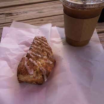 Clyde's Coffee Roasting - Lemon poppyseed scone and cold brew coffee - Coffee Roasteries Near Me - Stateline, Nevada