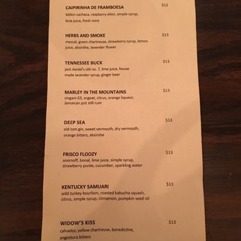 Aliment - Drink menu!! - New American Near Me - San Francisco, California