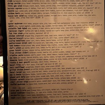 Bacari - 8/2026 gluten/nut free menu (they use way too many nuts) - Mediterranean Near Me - Long Beach, California