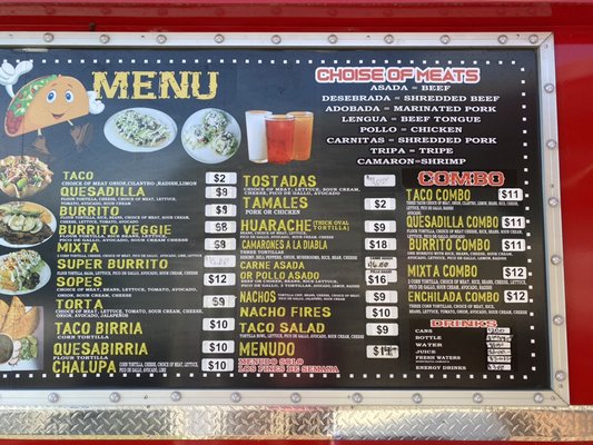 Menu photo 2 Taqueria Mendez Tillamook, OR