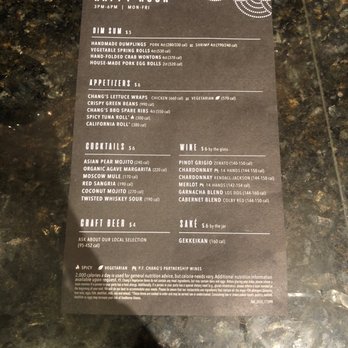 P.F. Chang's - Happy hour menu - Chinese Near Me - Arlington, Texas P.F. Chang's - Happy hour menu - Chinese Near Me - Arlington, Texas