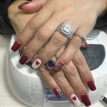 Spark Nail  - My beautiful Valentine nails by Kim! - Nail Salons Near Me - San Antonio, Texas
