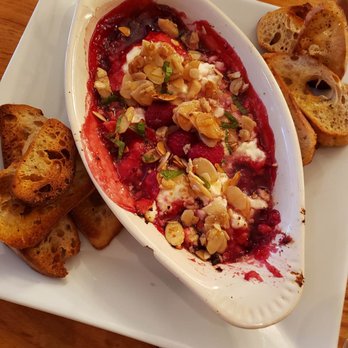 Mockingbird - baked feta with raspberry jam - Southern Near Me - Charlottesville, Virginia