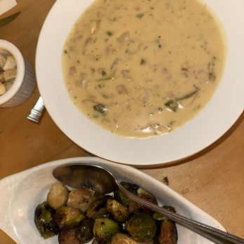 Tempest Oyster Bar - clam chowder, Pan Roasted Brussels Sprouts - Bars Near Me - Madison, Wisconsin