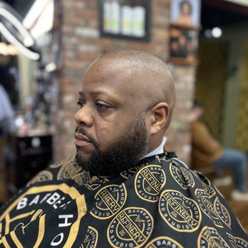 Refinery Barbershop & Studio - This is a high bald fade with a beard trim by Hatchi - Barbers Near Me - Cleveland, Ohio Refinery Barbershop & Studio - This is a high bald fade with a beard trim by Hatchi - Barbers Near Me - Cleveland, Ohio
