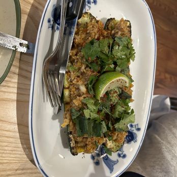Kaizen - Grilled Zucchini with seasoned riced with various peppers - Asian Fusion Near Me - Knoxville, Tennessee