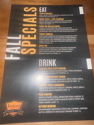 Menu photo 1 Tommy’s Tavern & Tap Edgewater, NJ Menu photo 1 Tommy’s Tavern & Tap Edgewater, NJ
