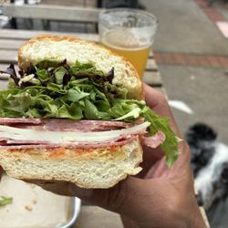 Close up of my delicious Godmother Italian Sandwich