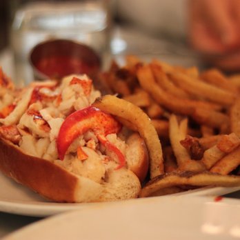 Neptune Oyster - Hot Lobster roll with fries - Seafood Near Me - Boston, Massachusetts