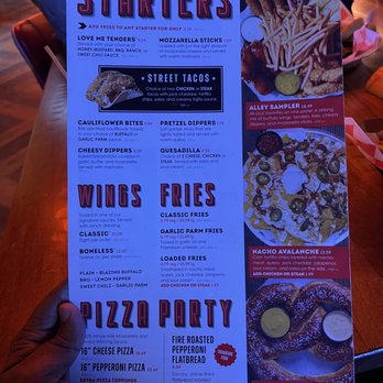 Bowlero Willowbrook - Front of menu - Bowling Near Me - Houston, Texas
